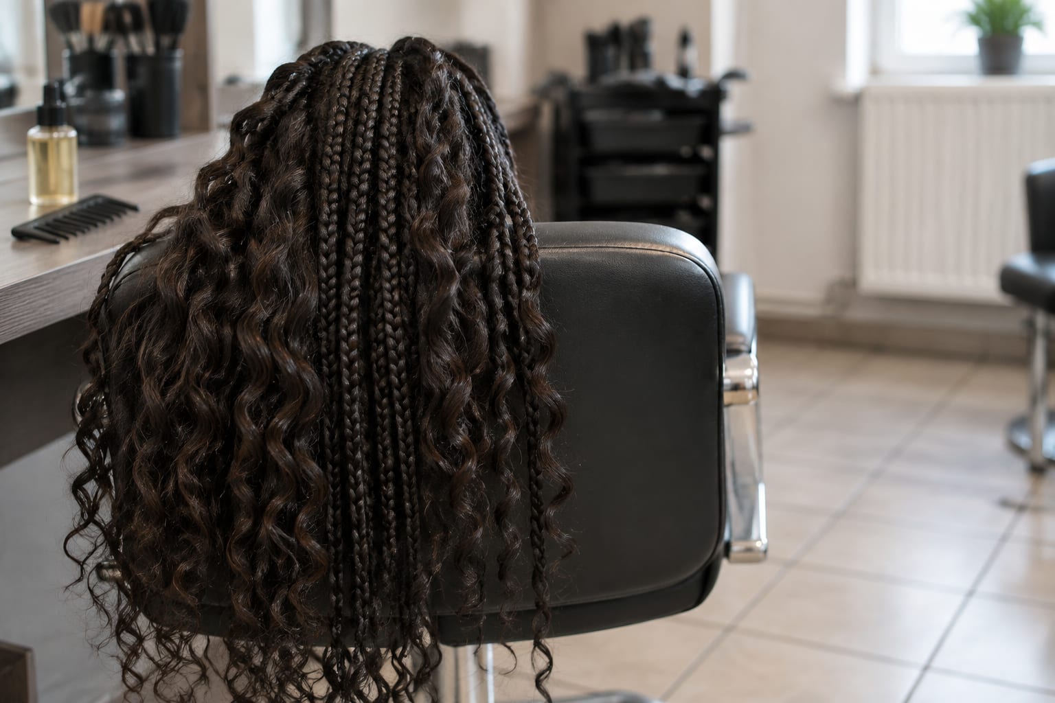 Goddess braids în salon de înfrumusețare
